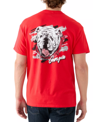 Georgia Bulldogs New World Graphics UGA Sketch Mascot Tee - officially licensed fan gear