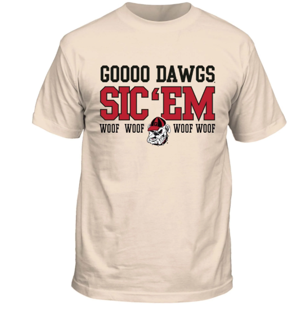 Georgia Bulldogs New World Graphics UGA Gooo Dawgs Tee