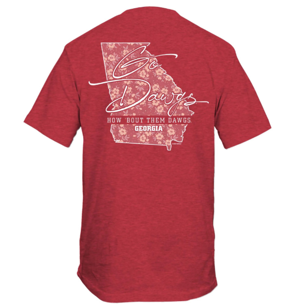Georgia Bulldogs New World Graphics Ladies UGA Scripty State Tee