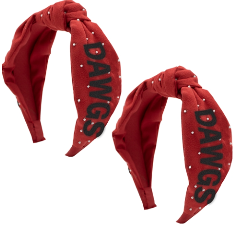 Georgia Bulldogs Capri Designs Beaded Headband with Top Knot - officially licensed fan gear