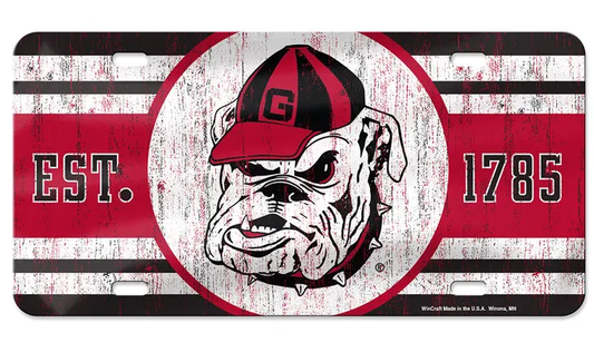 Georgia Bulldogs Wincraft Established 1785 Acrylic License Plate - officially licensed fan gear