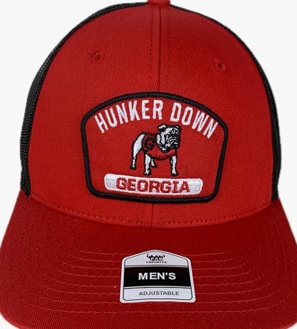 University of Georgia Hunker Down Patch Adjustable Trucker Mesh hat