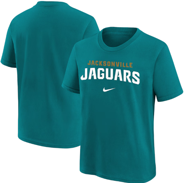 jacksonville jaguars gear Youth Nike Teal Jacksonville Jaguars Team Wordmark T-Shirt Size: Extra Large