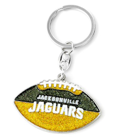 Jacksonville Jaguars Aminco Glitter Football Keychain - officially licensed fan gear