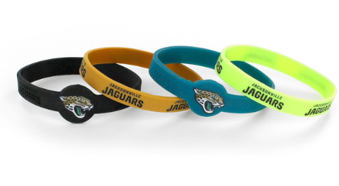 Jacksonville Jaguars Aminco Silicone Bracelet - 4 Pack - officially licensed fan gear
