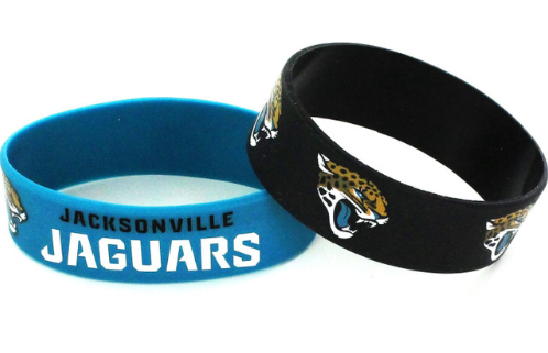 Jacksonville Jaguars Aminco Silicone Wide Bracelets - 2 Pack - officially licensed fan gear