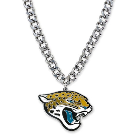 Jacksonville Jaguars Aminco Heavyweight Jaguar Head Logo Necklace - officially licensed fan gear