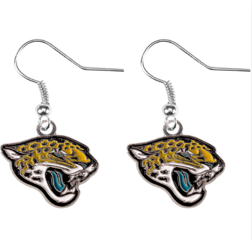 Jacksonville Jaguars Aminco Dangler Jag Head Earrings - officially licensed fan gear