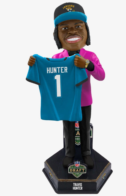 Jacksonville Jaguars FOCO Travis Hunter 2025 NFL Draft Bobblehead - officially licensed fan gear