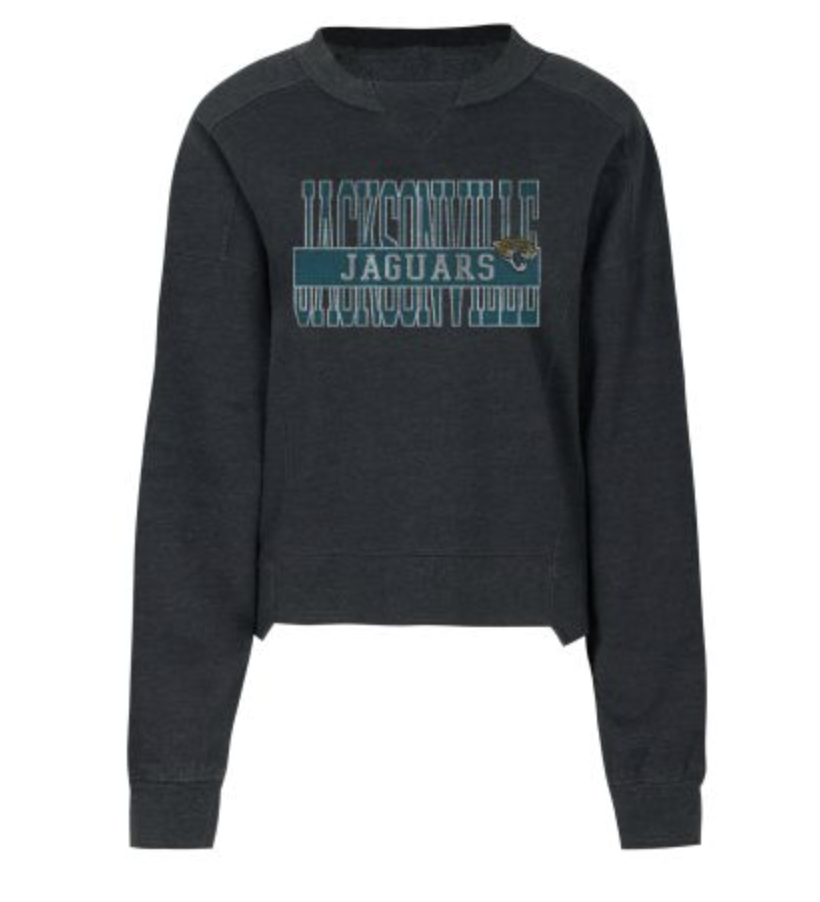 JACKSONVILLE JAGUARS TURRO LADIES' BURNOUT WASH LS TOP - officially licensed fan gear
