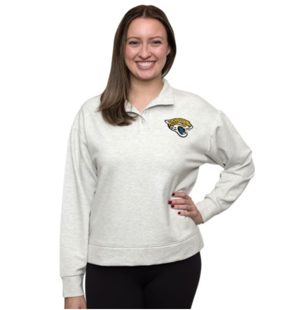 JACKSONVILLE JAGUARS WALTZ LADIES' FLEECE L/S COLLARED TOP
