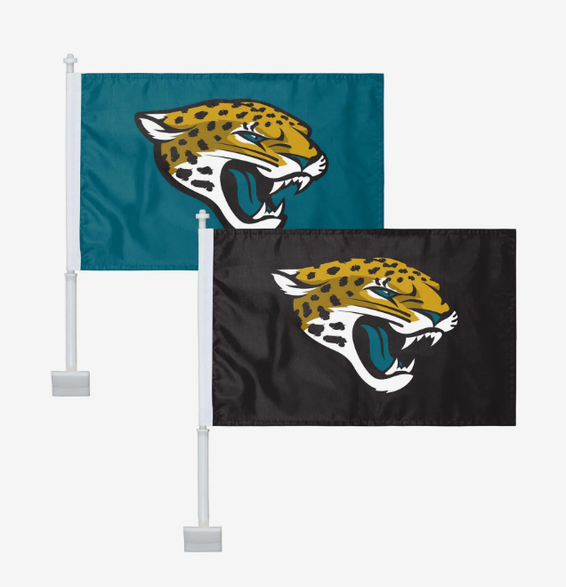 JACKSONVILLE JAGUARS SOLID CAR FLAG - 2 PACK