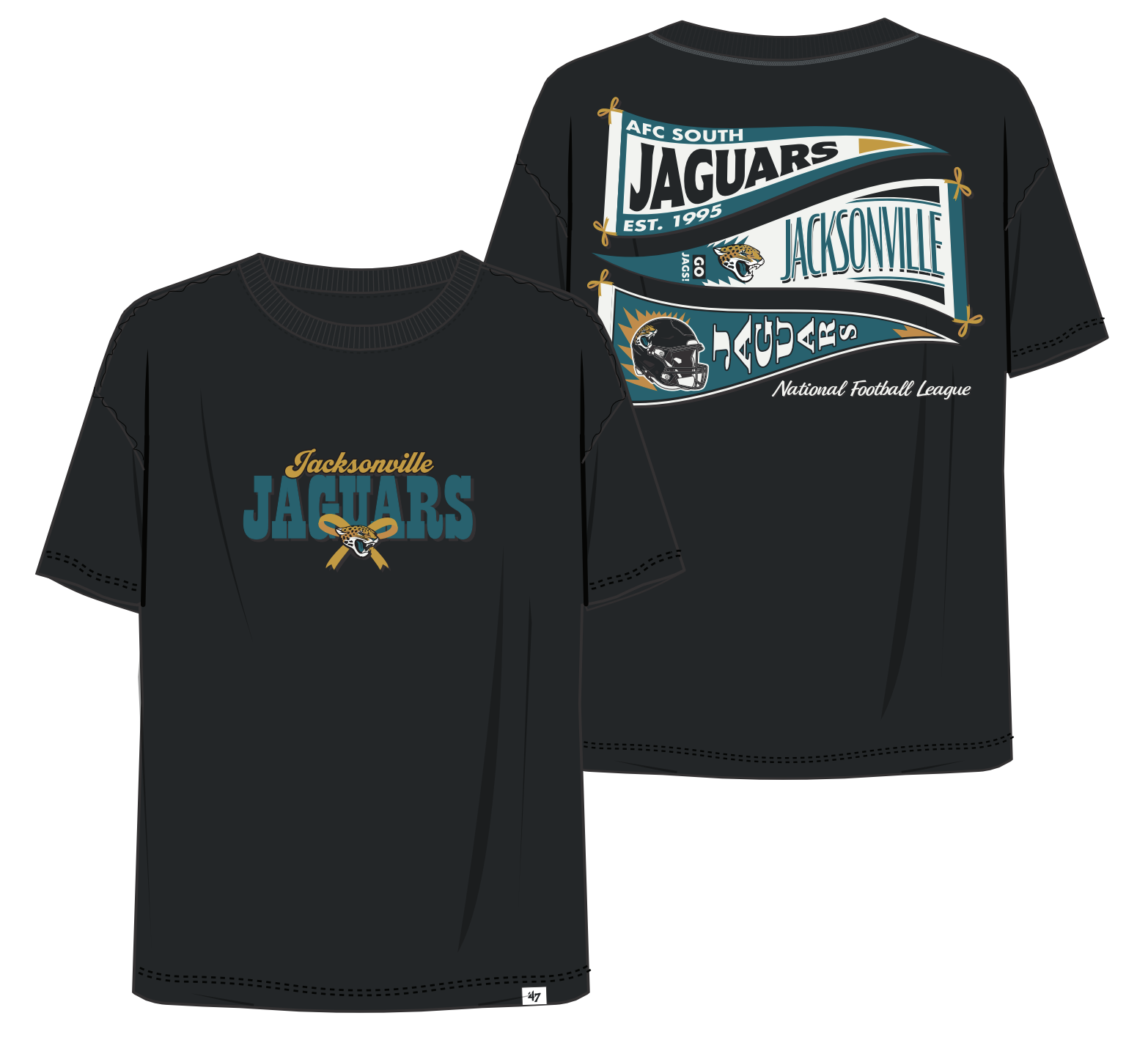jacksonville jaguars gear Women's Bow and Banner Sadie T-Shirt M / FLINT Black Kategorie_Rennrad Giant Direct Mount KSA Style:Single Battery With Rear Rack Featuring a bold team