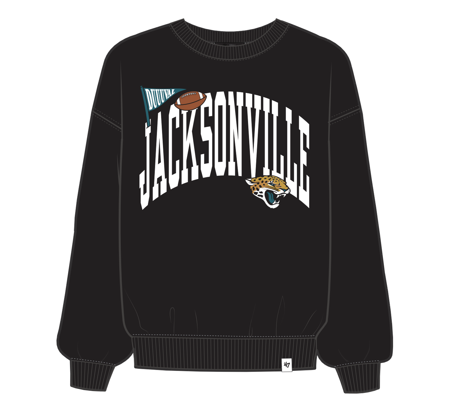 JACKSONVILLE JAGUARS ARCHED ICON OVERSIZED CREW WMN