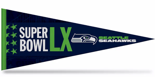 Seattle Seahawks 2026 Super Bowl LX Bound Soft Felt 12X30 Pennant - officially licensed fan gear