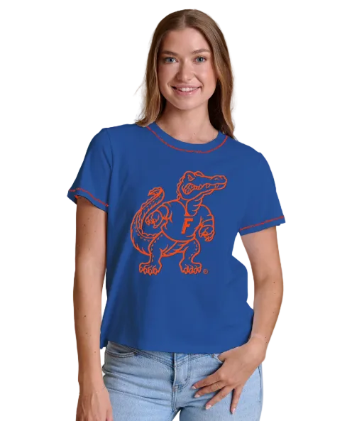 University of Florida Gators Ladies Stewart Simmons The Embroidered Tee - officially licensed fan gear