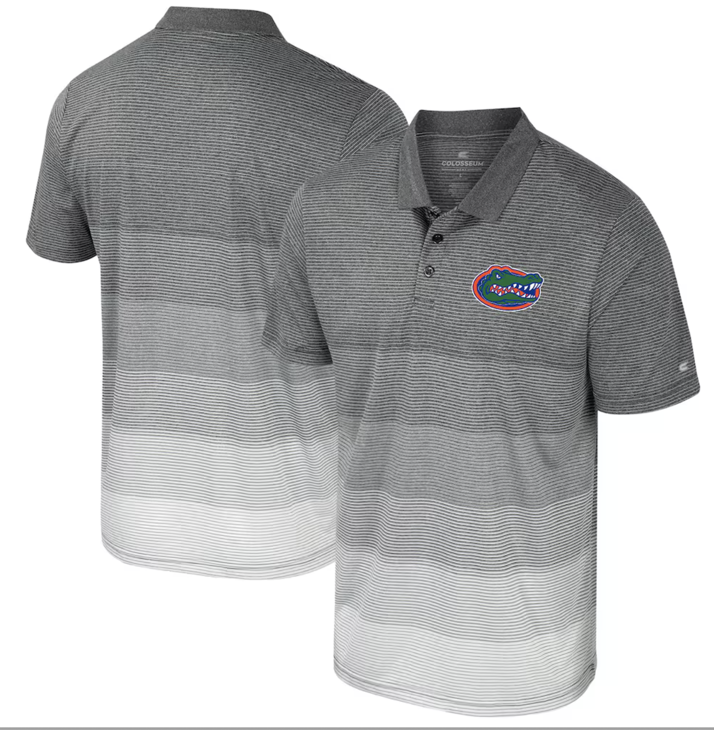 Florida Gators Colosseum Striped Mesh Polo - Gray