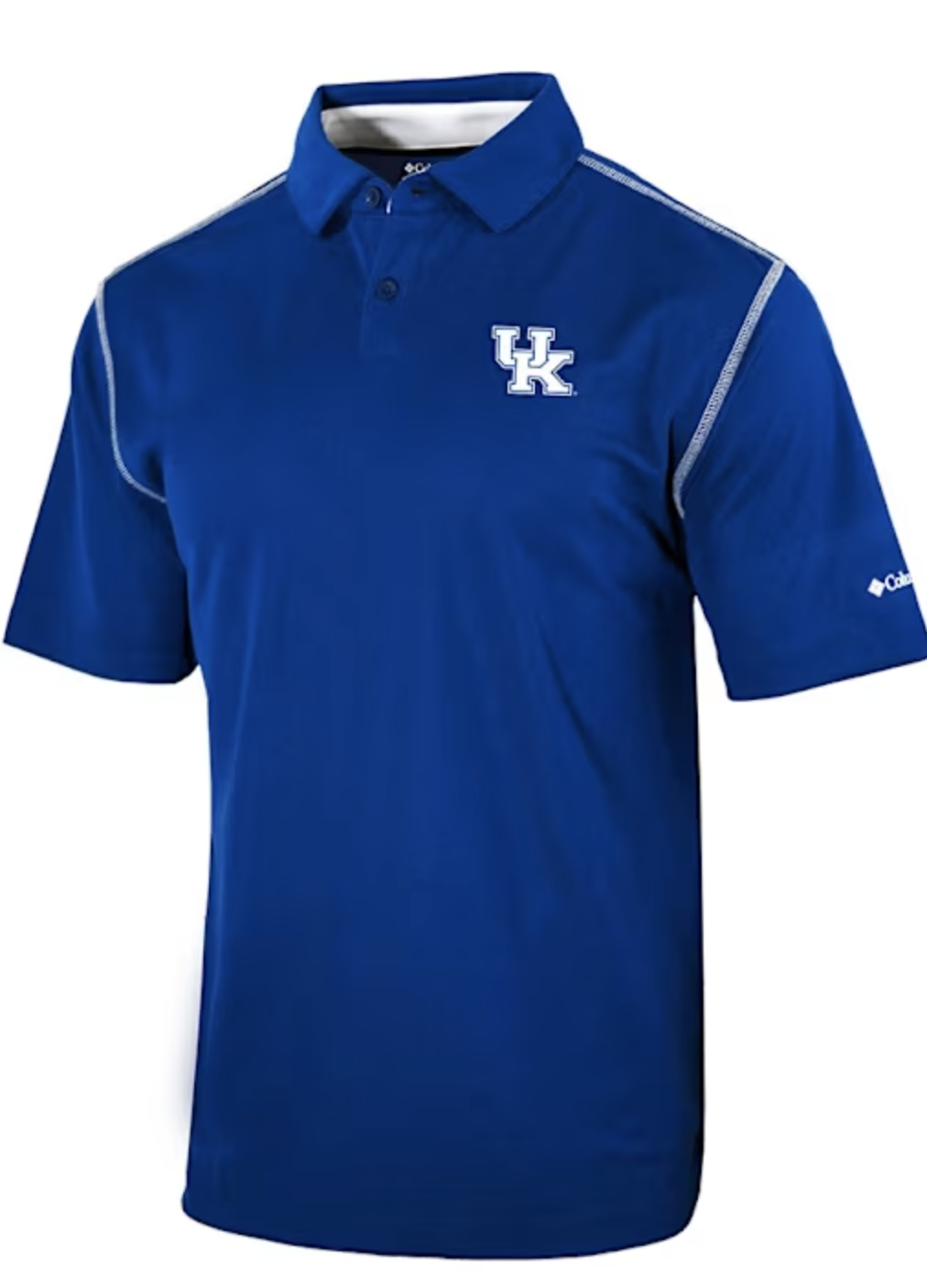 Kentucky Wildcats Mens Blue High Stakes Short Sleeve Polo Columbia