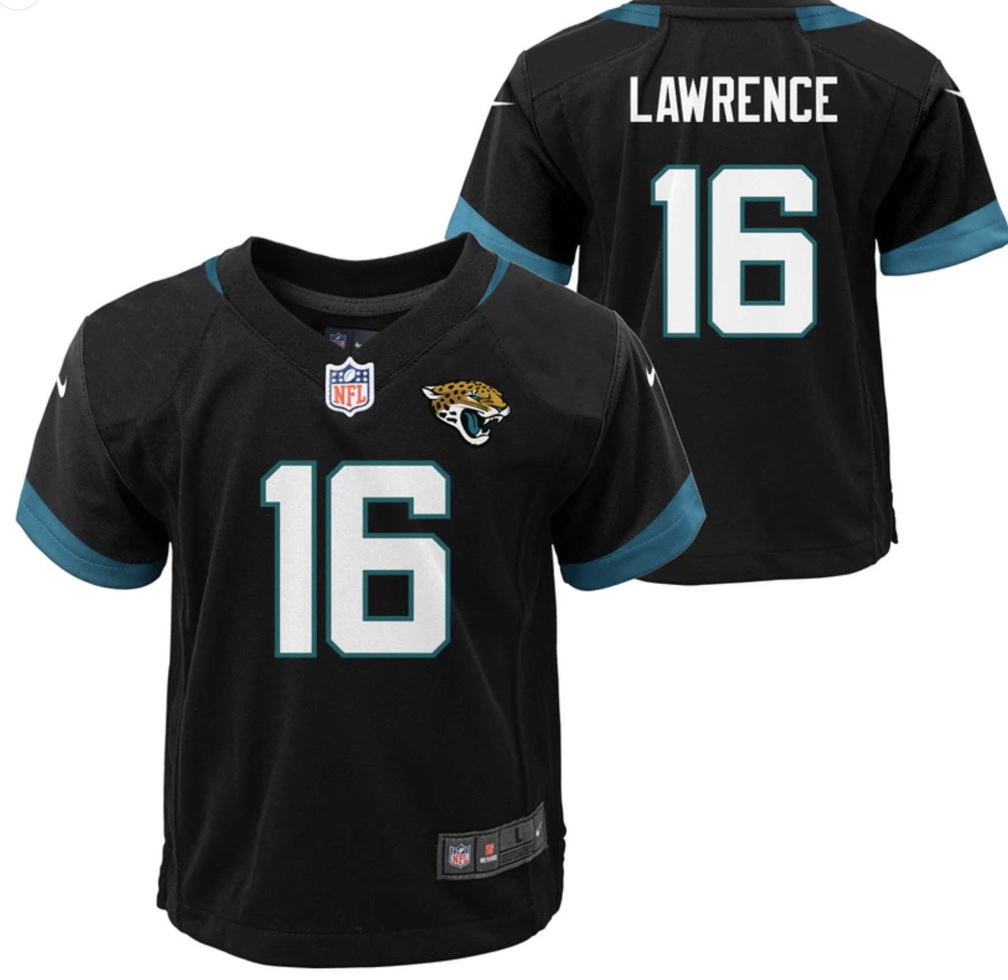 Jacksonville Jaguars Trevor Lawrence Nike Black Replica Jersey Kids - officially licensed fan gear