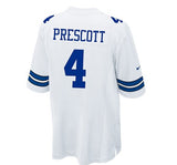 NFL Dallas Cowboys Dak Prescott #4 Nike White Game Replica Jersey