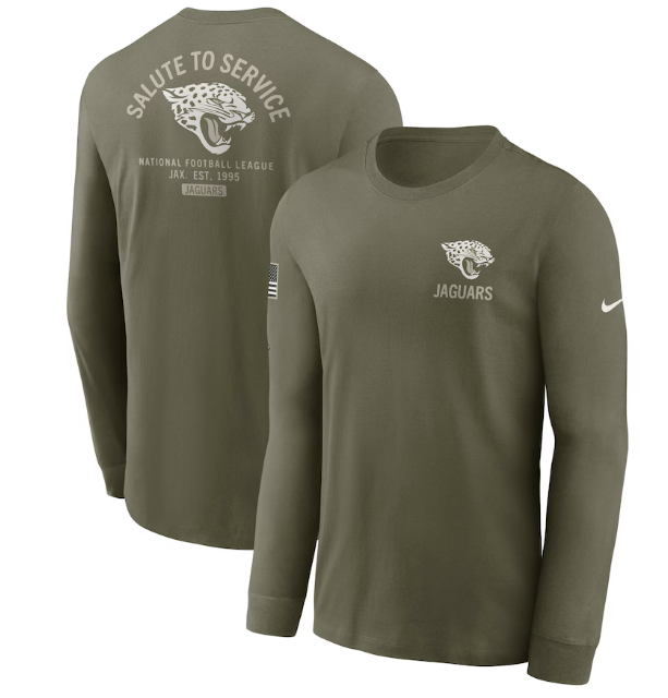Jacksonville Jaguars Nike 2025 Salute to Service Sideline Long Sleeve T-Shirt - Olive
