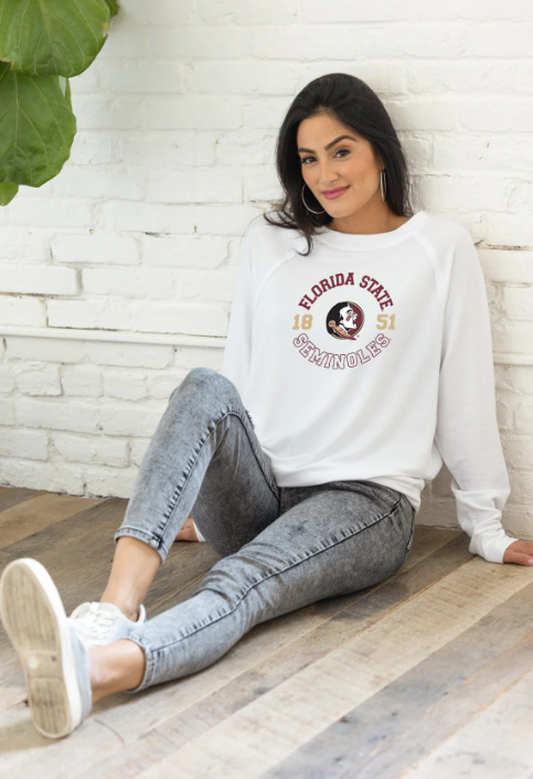 Florida State Seminoles Flying Colors Ladies Rylee Raglan Long Sleeve Top