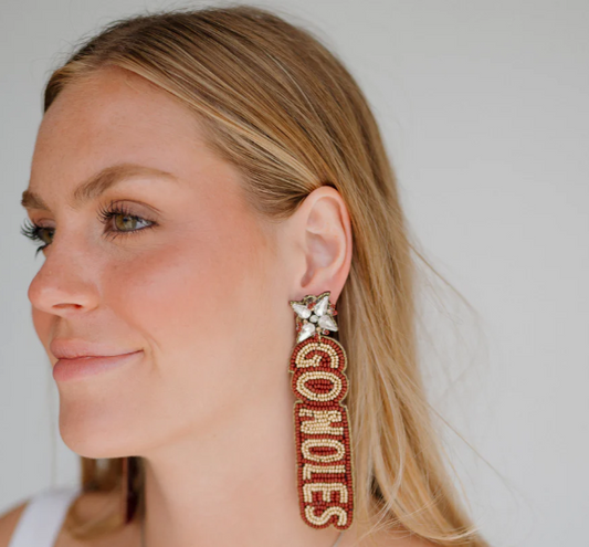 Florida State Seminoles Desden Go Noles Hand Beaded Earrings