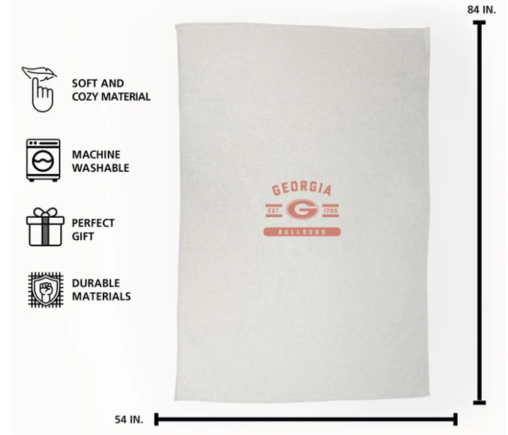 Georgia Bulldogs LOGO Brands Oatmeal Sweatshirt Blanket