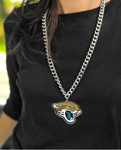 Jacksonville Jaguars Aminco Heavyweight Jaguar Head Logo Necklace