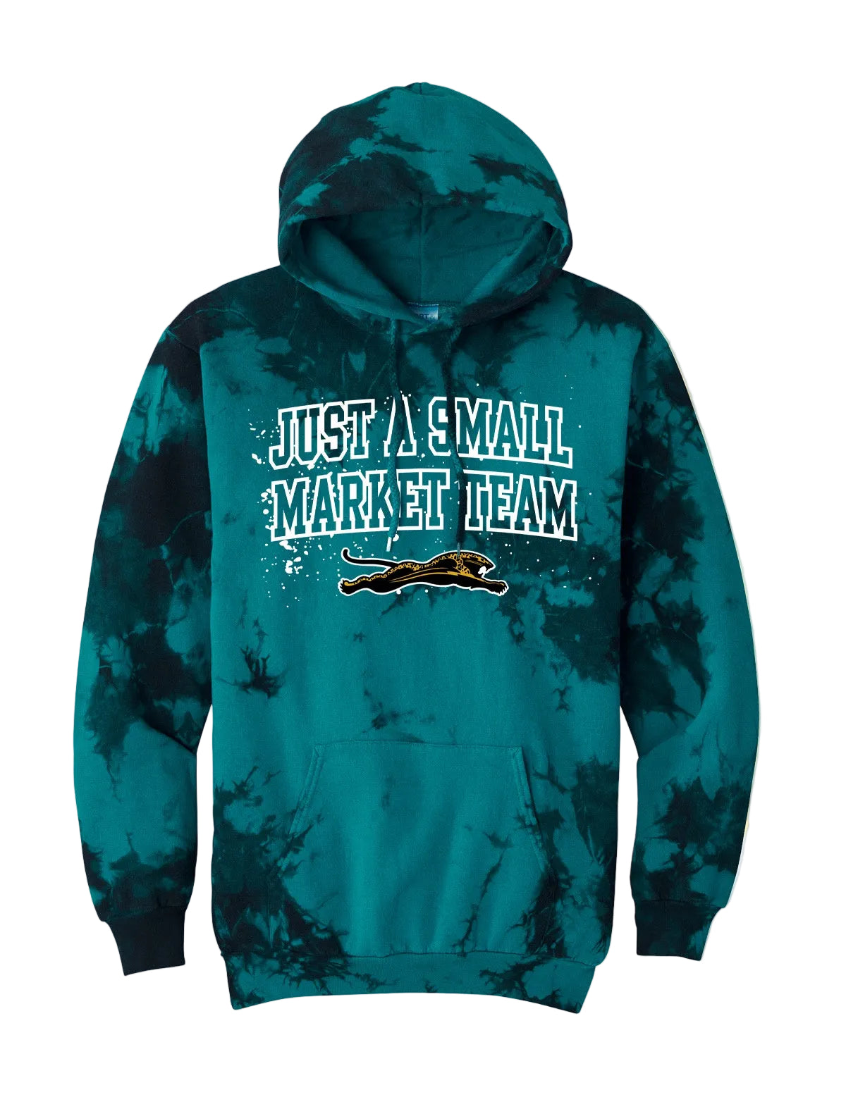 Just a Small Market Team Prowler Jaguars Teal & Black Tie Dye Hoodie