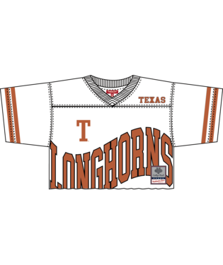 NCAA Texas Longhorns Mitchell & Ness Cropped Fashion White Jersey