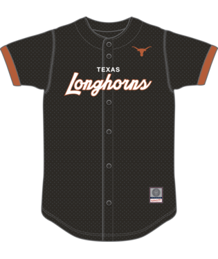 NCAA Texas Longhorns Mitchell & Ness Head Coach Mesh Button Front Black Top
