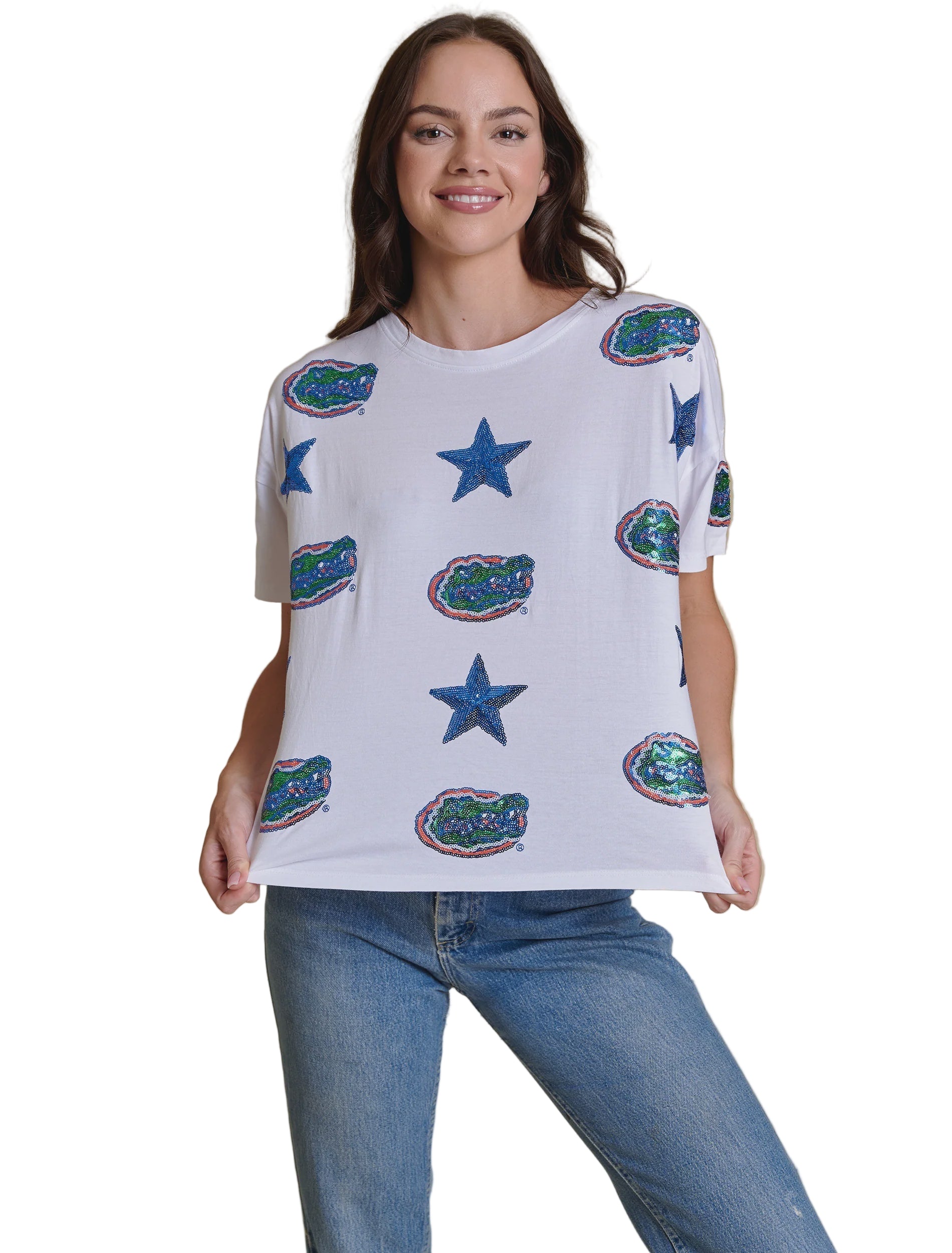 NCAA Florida Gators The All Over Sequin Boxy Women’s Tee