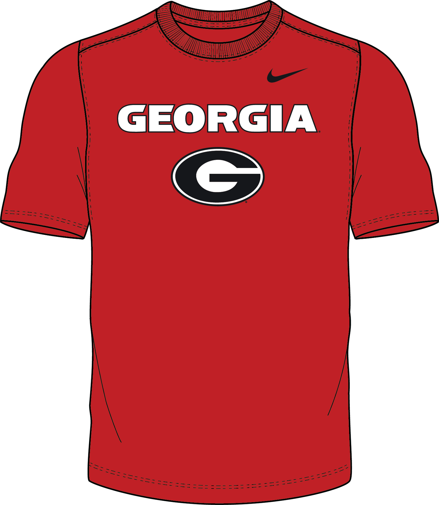 NCAA Georgia Bulldogs Nike Men's Legend Tee New Graphic (Red)
