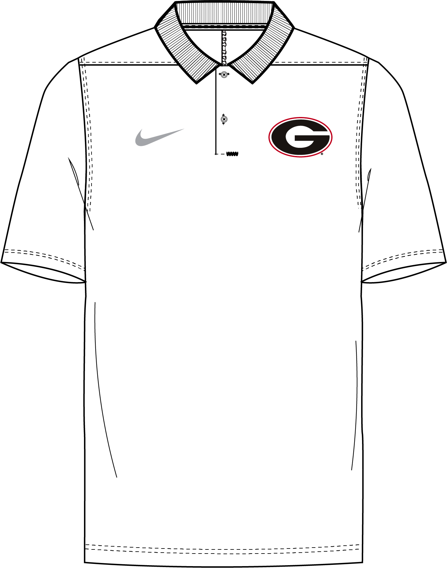 NCAA Georgia Bulldogs Nike Men's Victory Polo Primary Logo (Red/Black)