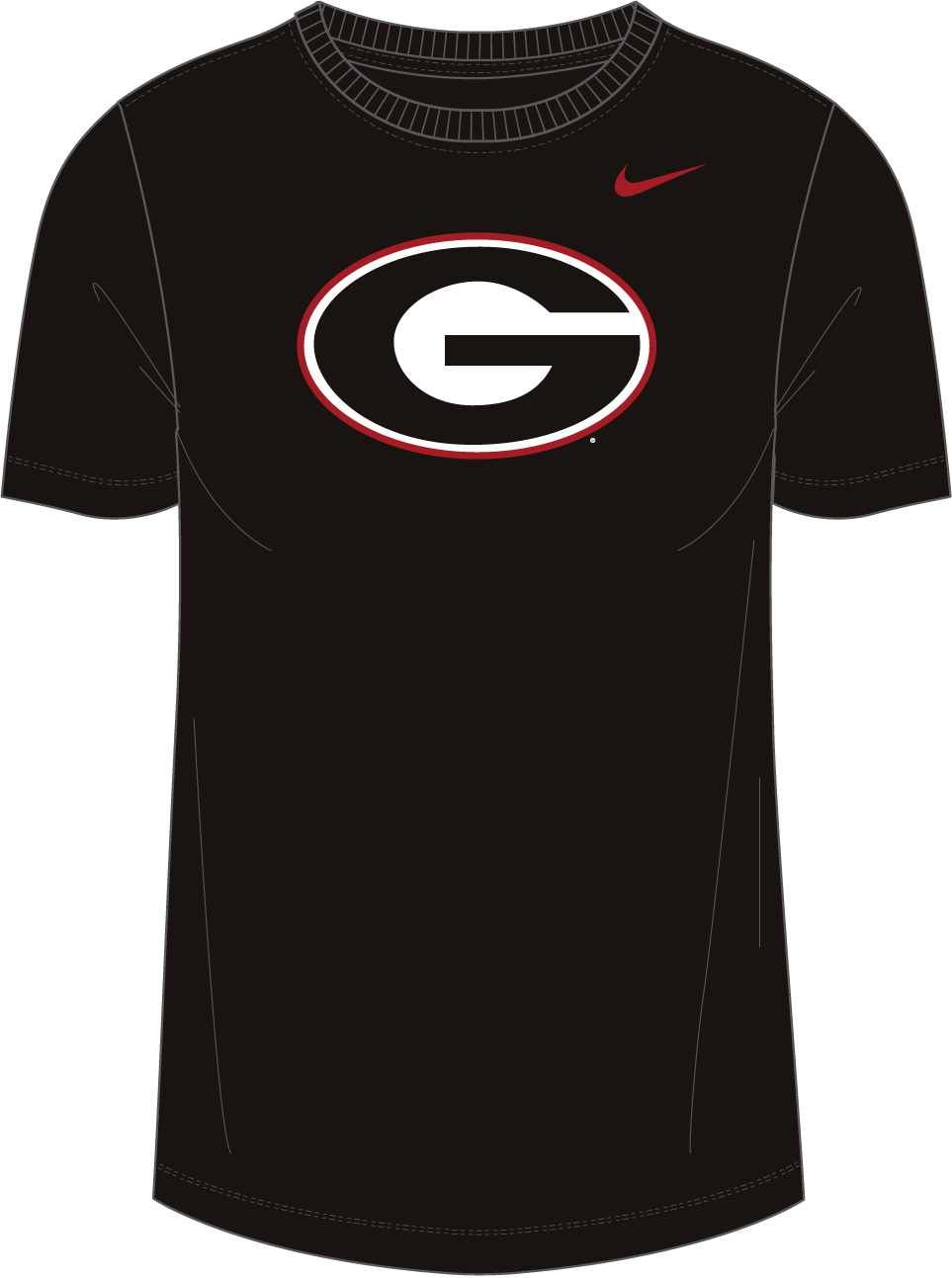 NCAA Georgia Bulldogs Nike Women's Cotton Logo Tee (Black)