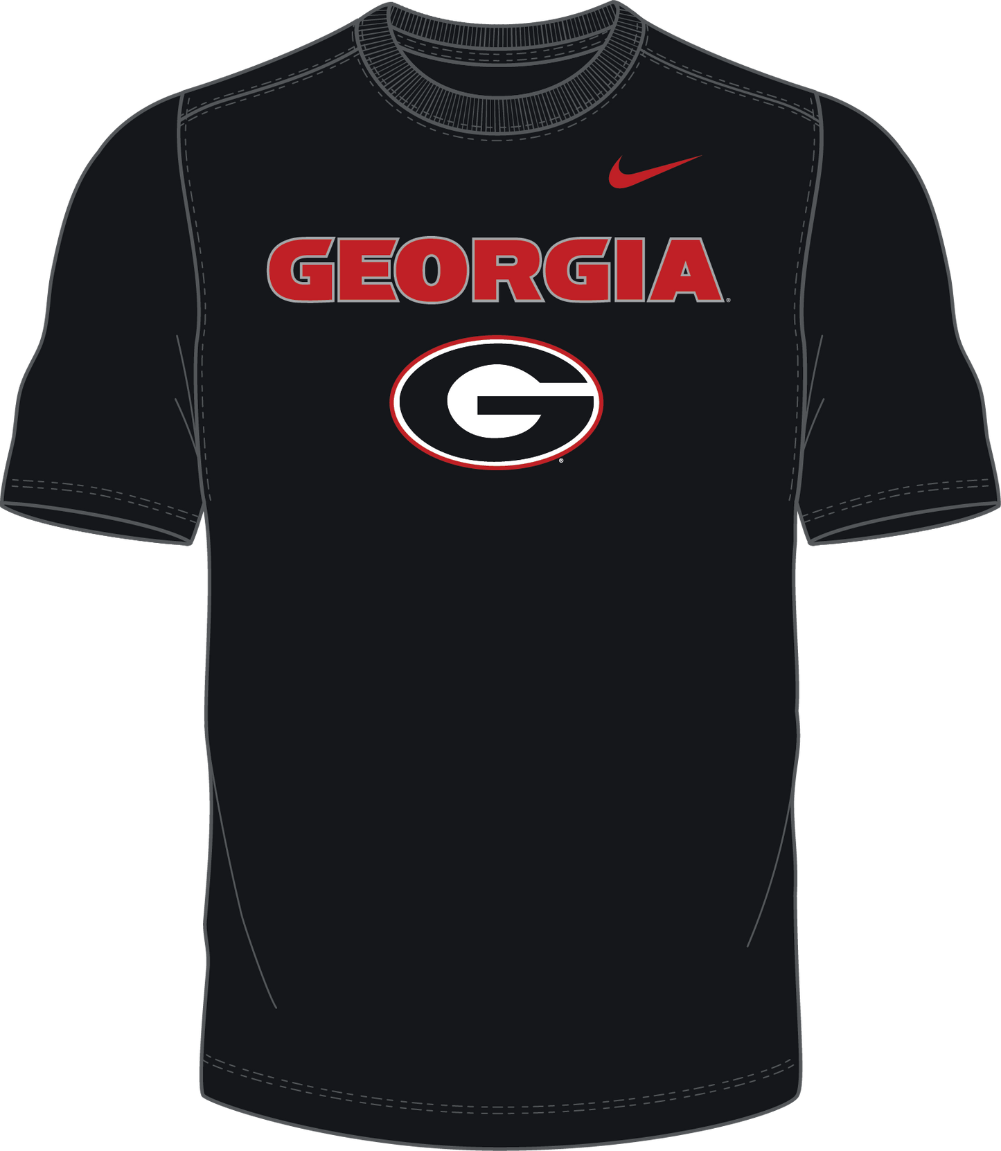 NCAA Georgia Bulldogs Nike Men's Legend Tee New Graphic (Black)