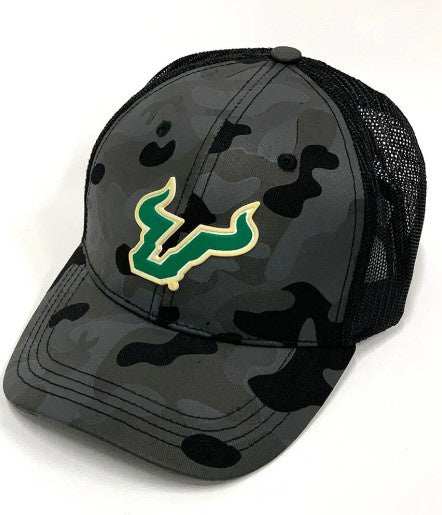 USF Bulls FloGrown Black Camo Mesh Adjustable Hat - officially licensed fan gear