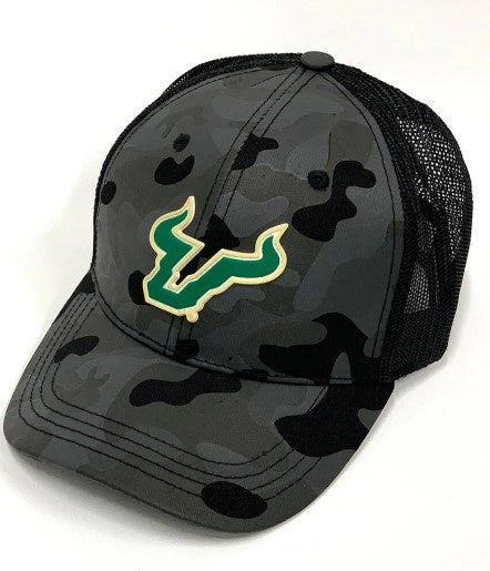 USF Bulls FloGrown Black Camo Mesh Adjustable Hat - officially licensed fan gear