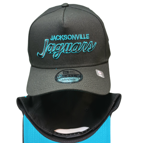 Jacksonville Jaguars New Era 9Forty Black Script Jaguars Adjustable Snapback