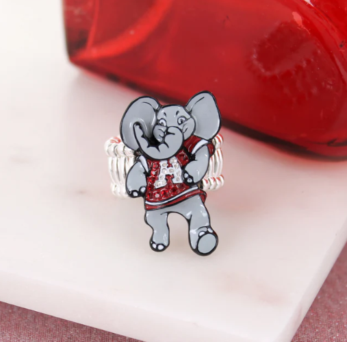 University of Alabama Crimson Tide Seasons Jewelry "Big AL" Logo Stretch Ring - officially licensed fan gear