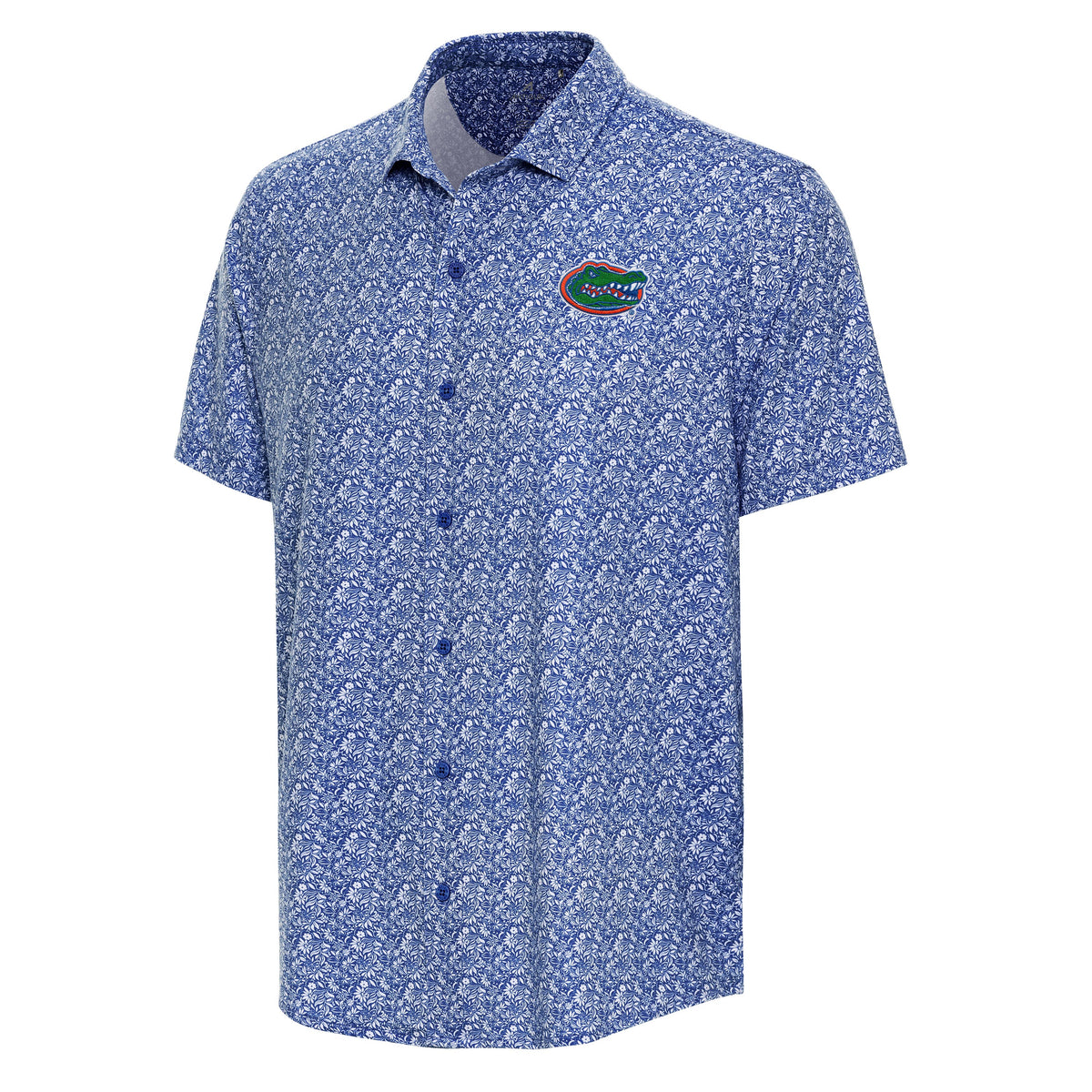 NCAA Florida Gators Antigua Lianthus Dark Royal and White Knit Polo