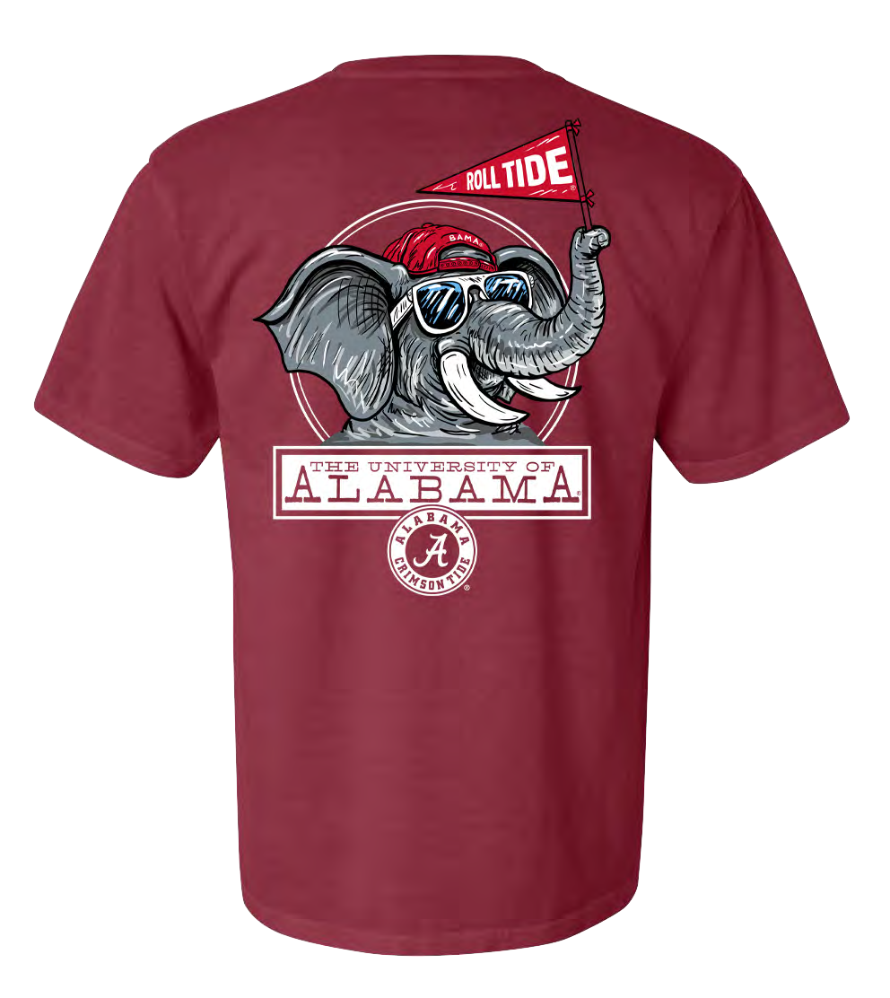 NCAA Alabama Crimson Tide Campus Collection Cool Elephant Comfort Colors Tee Chili