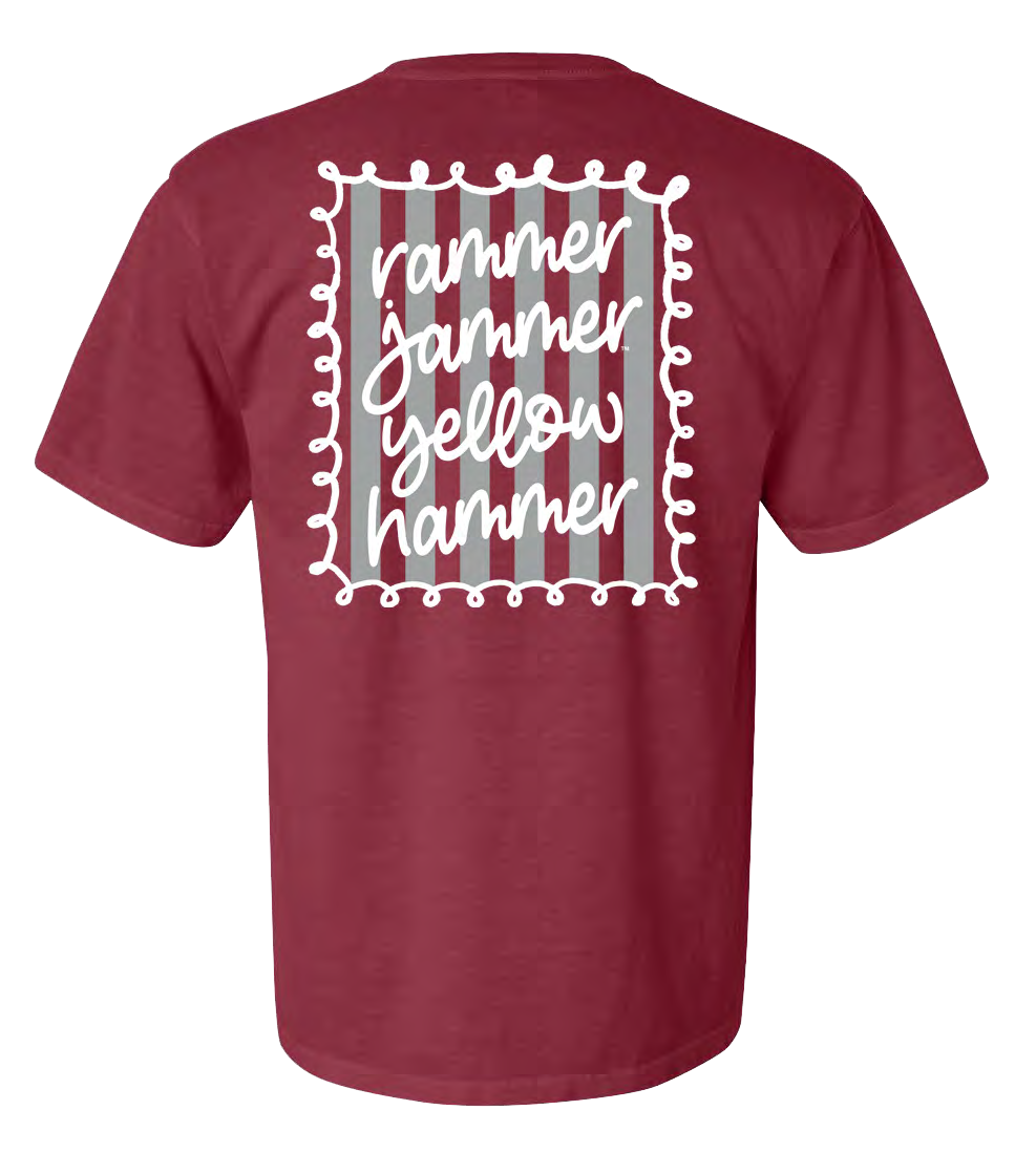 NCAA Alabama Crimson Tide Campus Collection Framed Stripes Comfort Colors Tee Chili