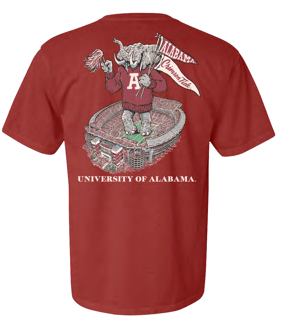 NCAA Alabama Crimson Tide Campus Collection Giant Al Comfort Colors Pocket Tee Chili