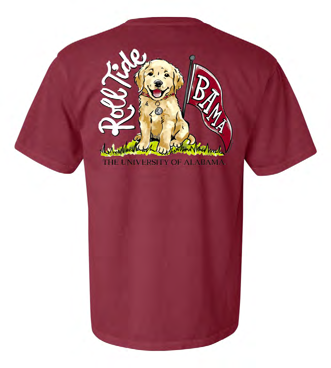 NCAA Alabama Crimson Tide Campus Collection Golden Puppy Comfort Colors Tee Chili