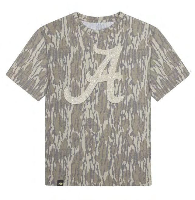 NCAA Alabama Crimson Tide Campus Collection HD Stitched A Mossy Oak Camo Tee Bottomland
