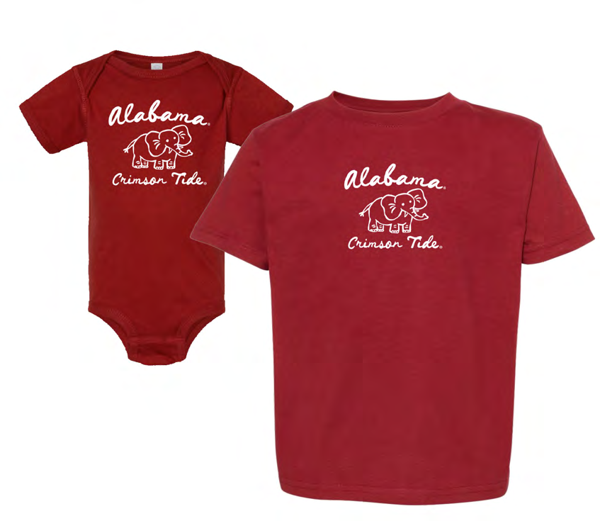 NCAA Alabama Crimson Tide Campus Collection Little Elephant Infant Romper Garnet