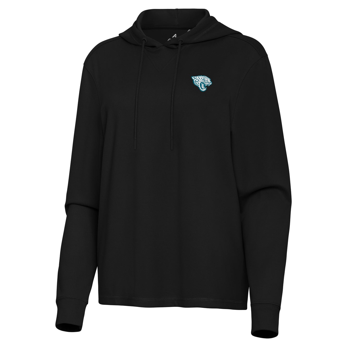 NFL Jacksonville Jaguars Antigua Ladies Echelon Black Hooded Pullover