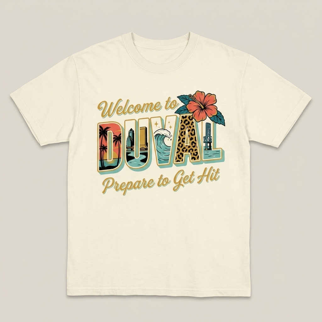 Welcome to Duval Postcard T-Shirt – Comfort Colors Ivory